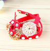 Fashion Retro Leather Necklace bracelet watch leather Diamond watch Lady girl women's quartz wrist watches 6 colors