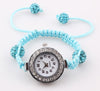 Fashion Children Shamballa Bracelet Watches Baby Rhinestone Crystal Disco Ball Wrist Watch for Kids Wholesale ZW2