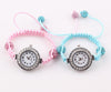 Fashion Children Shamballa Bracelet Watches Baby Rhinestone Crystal Disco Ball Wrist Watch for Kids Wholesale ZW2