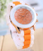 TOP Fashion men and women watches Geneva silicone unisex silicone ice cream colour matching candy jelly quartz watch a801