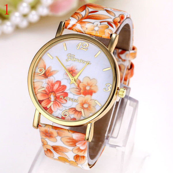 Wholesale Fashion Leather straps Watch Geneva Casual Women Dress Watch Rose Gold Watches Ladies Quartz Wristwatch Christmas Gifts For Women