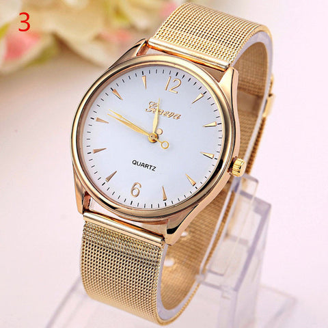 Best Gold Watch For Men Womens Business Stainless Steel Mesh Strap Ladies Mens Golden Quartz Watch Waterproof 3 Colors Wrist Watches Orologi