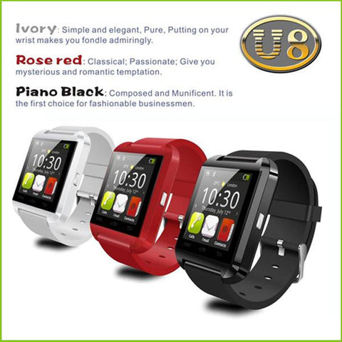 2015 New Bluetooth Smart Watch U8 Wrist Smartwatch for iPhone 6 Plus 5 5S Samsung S4 S5 S6 Note 3 HTC Android SmartPhones