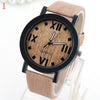 Nice Leather Strap Mens Watches Simple Wood Roman Numeral Dial Cheap Waterproof Mens Watches 2016 Hot Sale Relogio Feminino