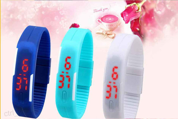 Fashion Men Candy Silicone Strap Touch Square Dial Digital Bracelet LED Waterproof Sport Wrist Watch Women Kids Watches