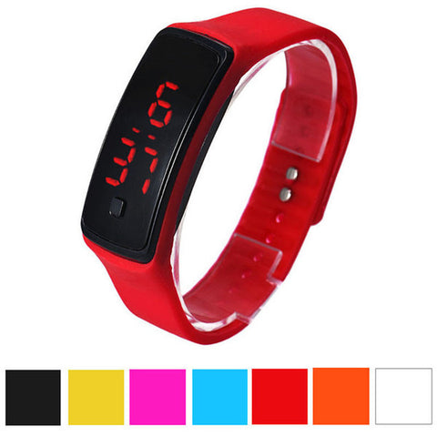 Fashion Men Candy Silicone Strap Touch Square Dial Digital Bracelet LED Sport Wrist Watch Women Kids Watches relojes