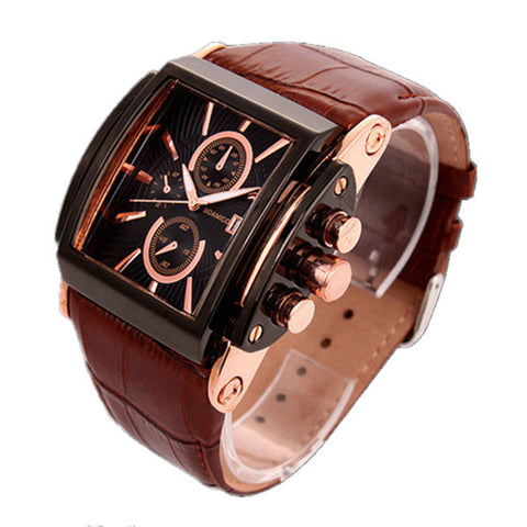 Best Luxury Sport Watches Mens Wind Movement Watches Male Leather Strap watch Rectangular Plating Dial Calendar Wrist Watch Relogio Feminino